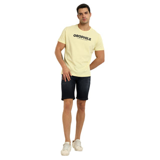 Men Yellow Haze Round Neck T-Shirt