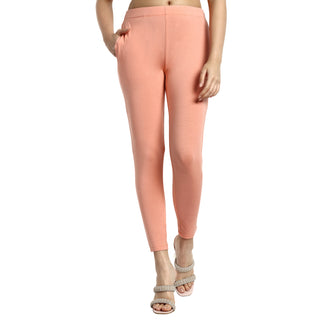 Women Papaya Peach Ankle Length Legging