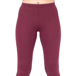 Women Burgandy Ankle Length Legging