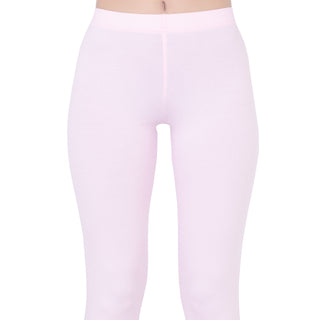 Women Baby Pink Breathable Long Length Legging