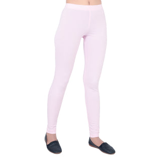 Women Baby Pink Breathable Long Length Legging