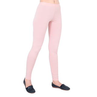 Women Dusty Pink Breathable Long Length Legging