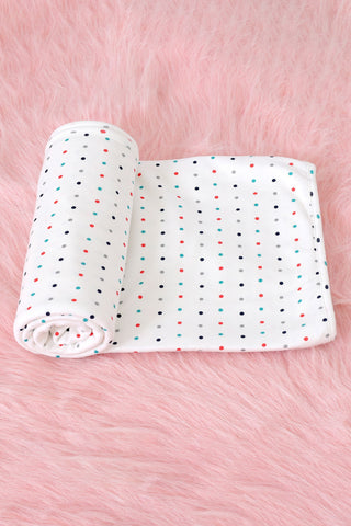 ONE SKY INFANT WHITE AOP PRINTED BLANKET