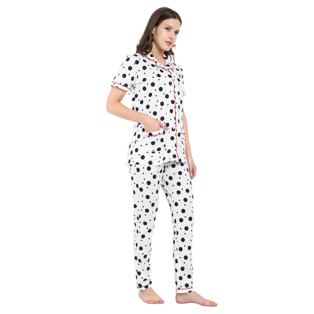 Women White Pyjama Set