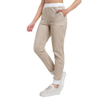 Women Beige Vogue Voyage Striped Jogger