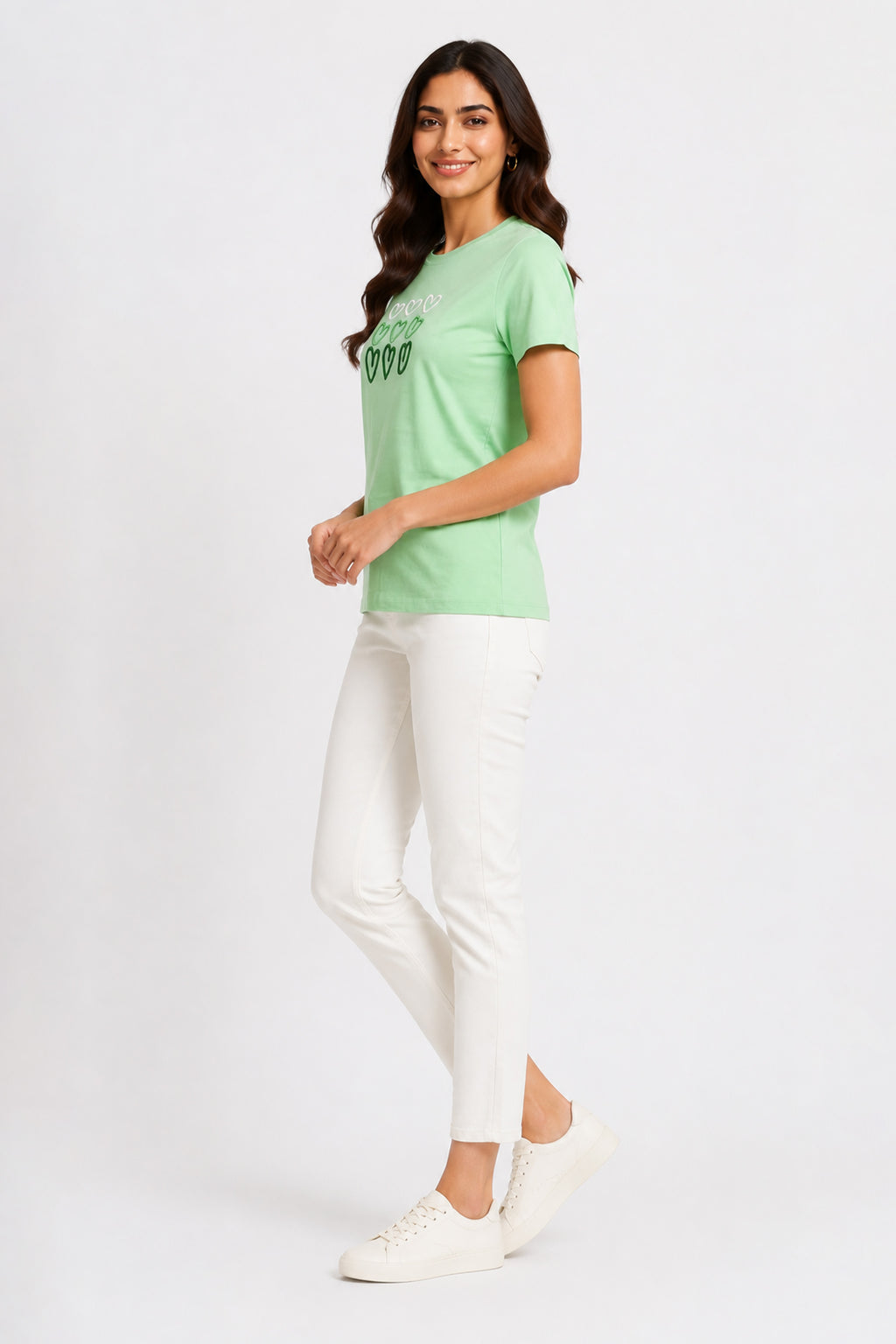 GREEN WOMEN HALF SLEEVE TSHIRT
