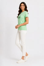 GREEN WOMEN HALF SLEEVE TSHIRT