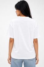 WHITE WOMEN HALF SLEEVE TSHIRT