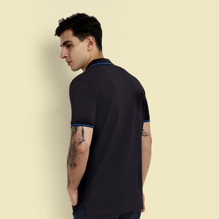 Men Black Polo T-Shirt