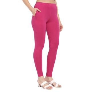 Women Fuchsia Pink Regular Legging