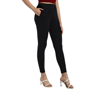 Women Black Ankle Length Legging