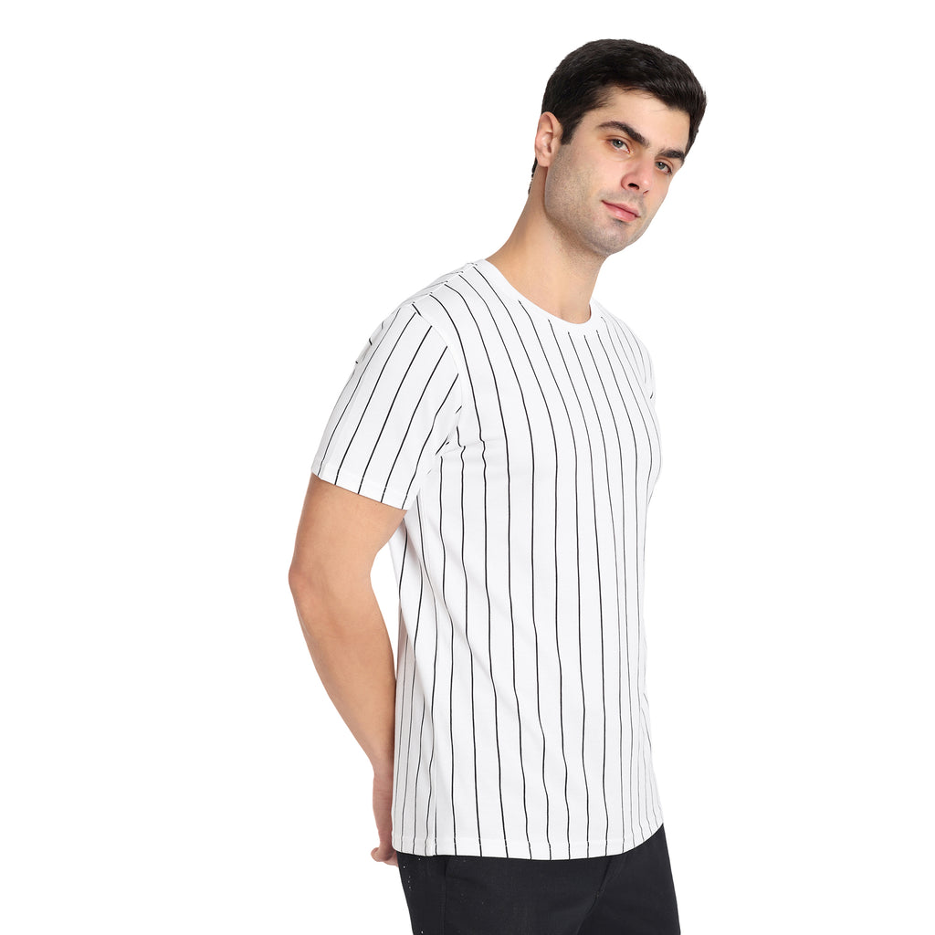 Men White Regular Fit Summer T-Shirt