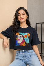 BLACK WOMEN HALF SLEEVE TSHIRT