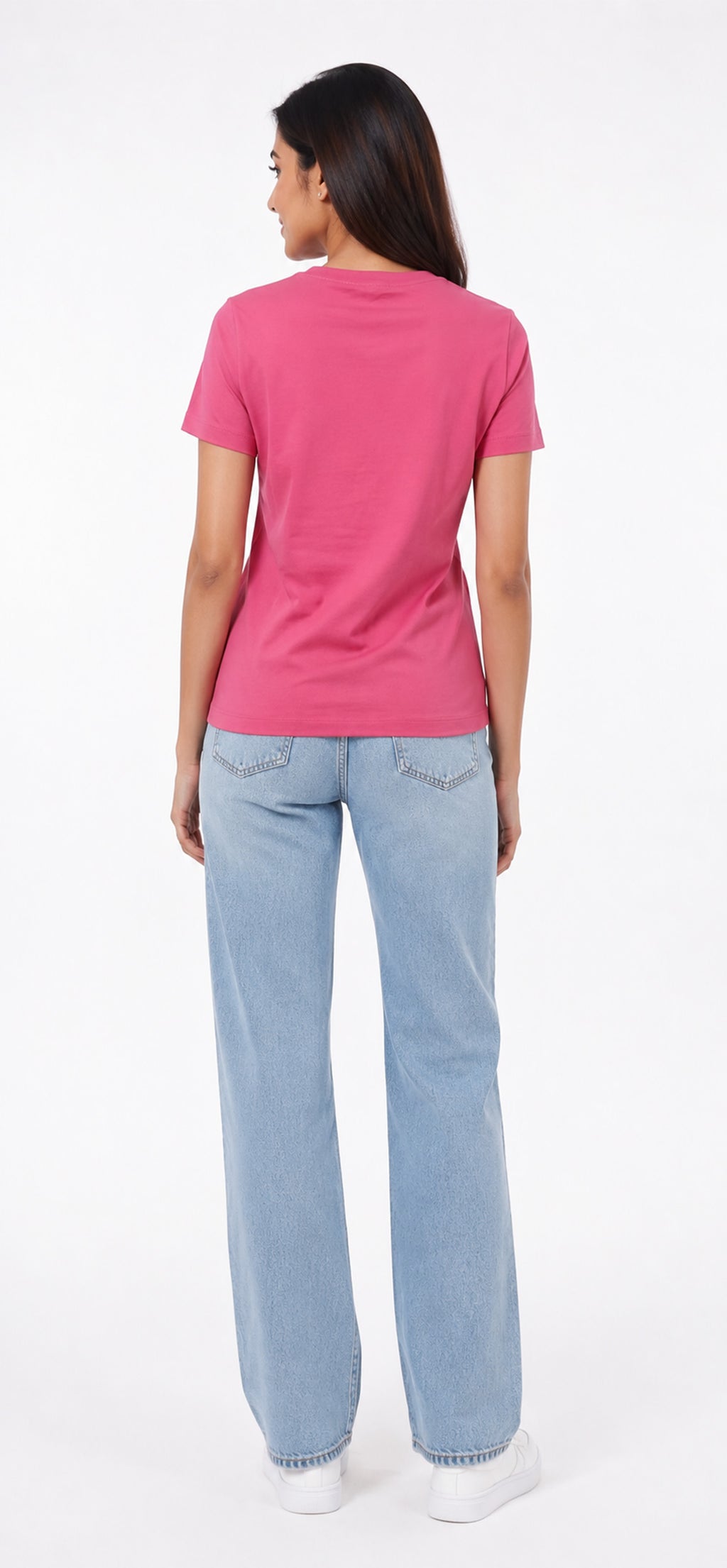 PINK WOMEN HALF SLEEVE TSHIRT