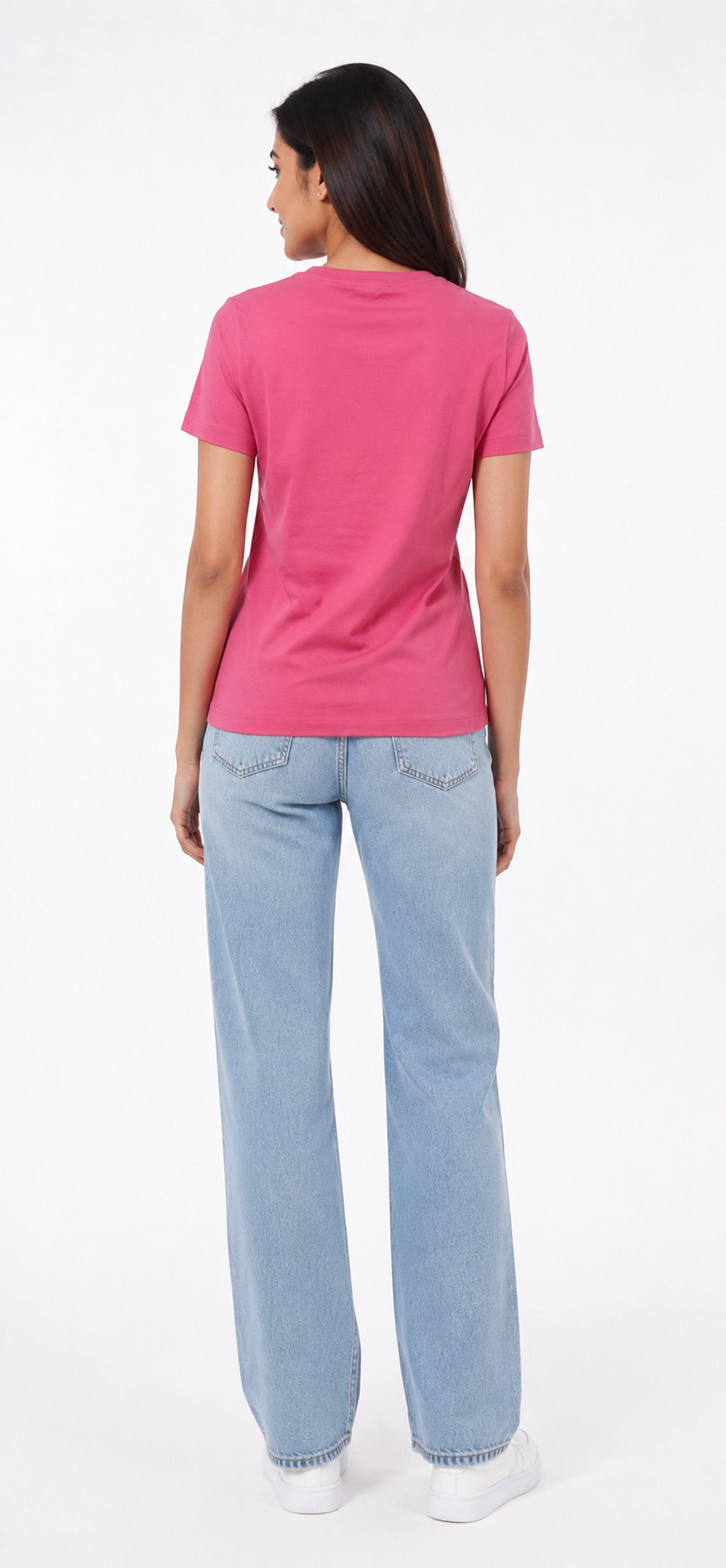 PINK WOMEN HALF SLEEVE TSHIRT