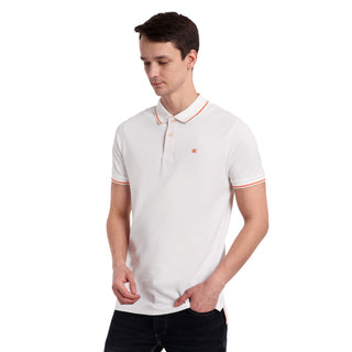 Men White Round Neck T-Shirt