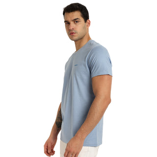 Men Dull Sky Tonal Printed Round Neck T-Shirt