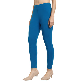 Women Turquoise Blue Ankle Length Legging