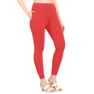 Women Crimson Ankle Length Legging