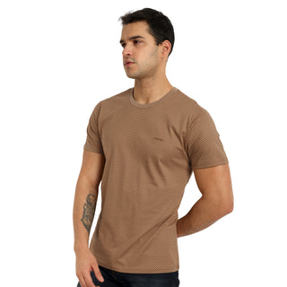 Men Sand Round Neck T-Shirt