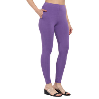 Women Light Lavender Regular Legging