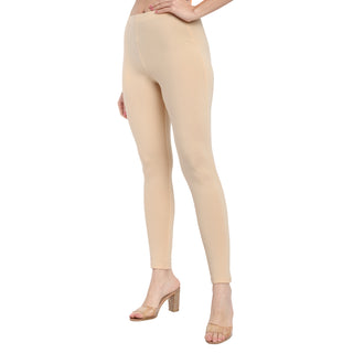 Women Light Peach Regular Legging