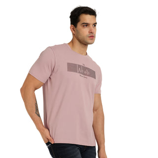 Men Dusk Pink Round Neck T-Shirt