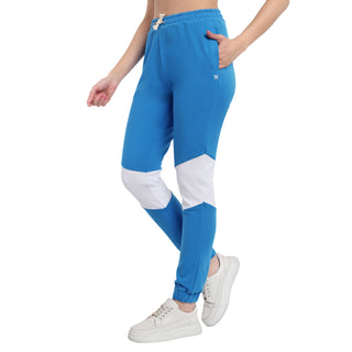 Women Royal Blue Cotton Joggers