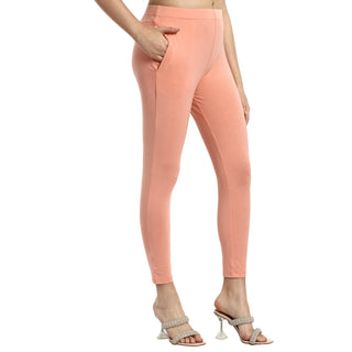 Women Papaya Peach Ankle Length Legging