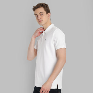 Men White Polo T-Shirt