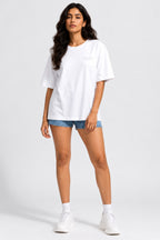WHITE WOMEN HALF SLEEVE TSHIRT