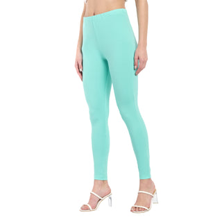 Women Sea Green Regular Legging