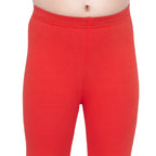 GIRLS BRIGHT RED LONG LENGTH LEGGING