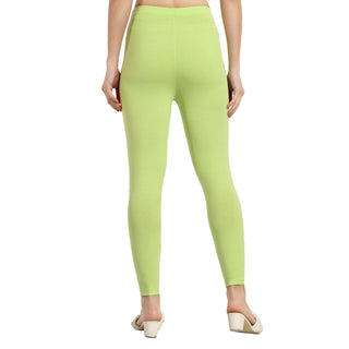 Women Light Green Ankle Length Legging