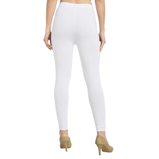 Women White Ankle Length Legging