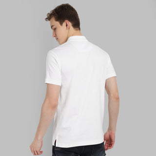 Men White Polo T-Shirt