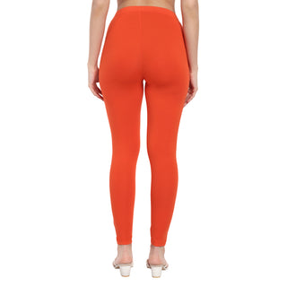 Women Orange Regular Legging