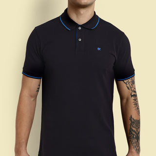 Men Black Polo T-Shirt