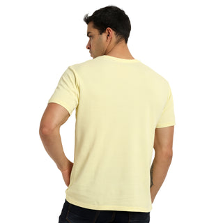 Men Yellow Haze Round Neck T-Shirt