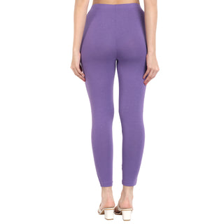 Women Light Lavender Ankle Length Legging