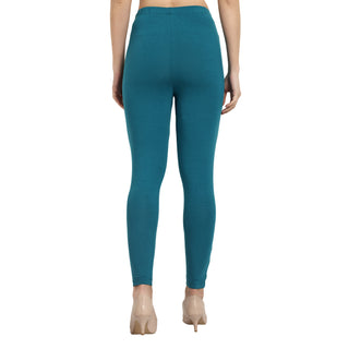 Women Peacock Green Ankle Length Legging