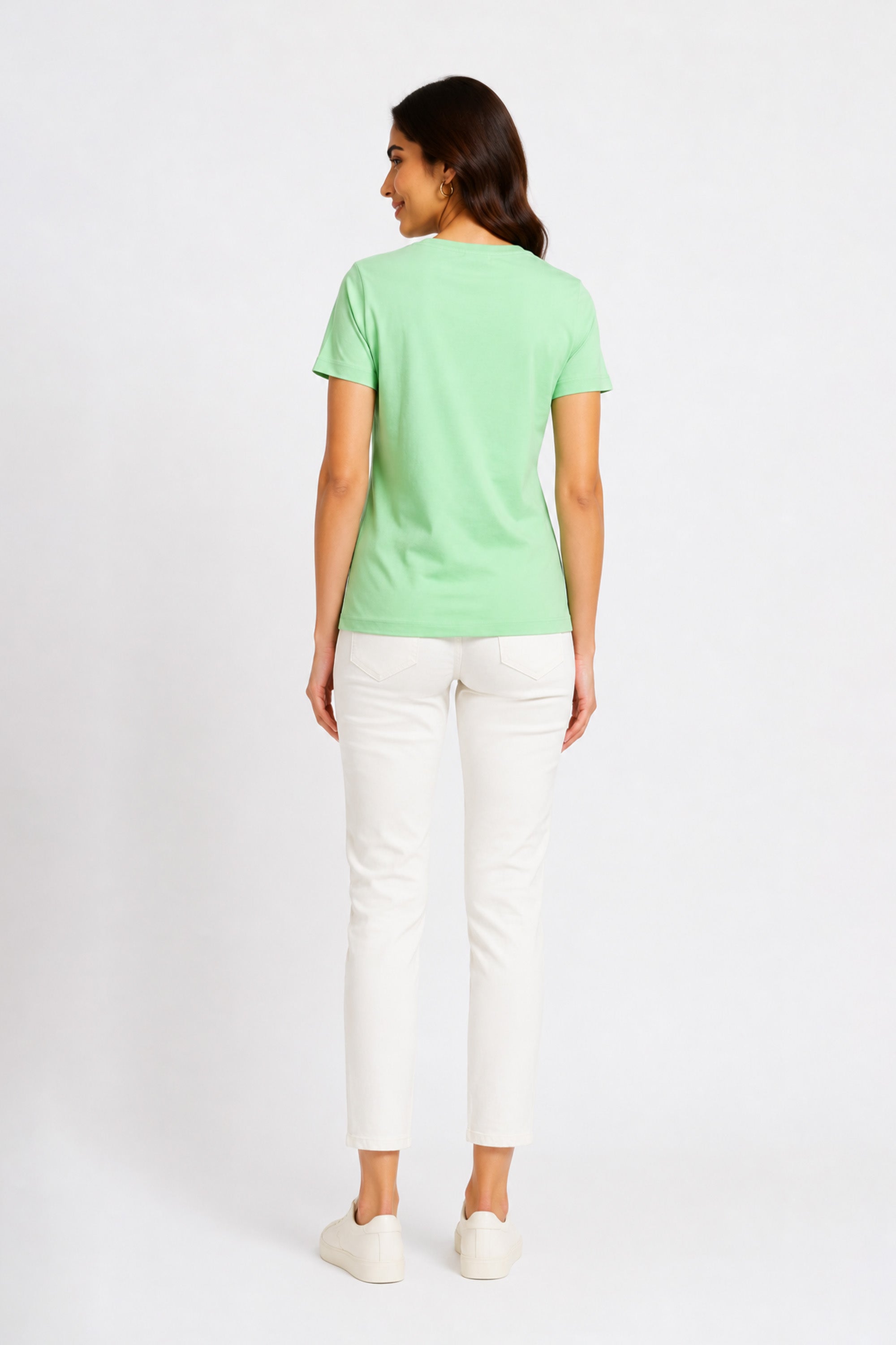 GREEN WOMEN HALF SLEEVE TSHIRT