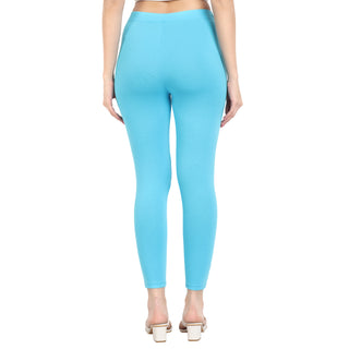 Women Light Blue Ankle Length Legging