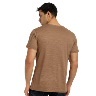 Men Sand Round Neck T-Shirt