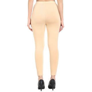 Women Light Peach Ankle Length Legging