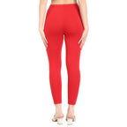 Women Dark Red Ankle Length Legging