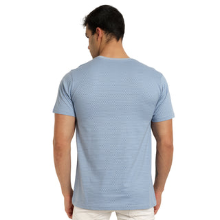 Men Dull Sky Tonal Printed Round Neck T-Shirt