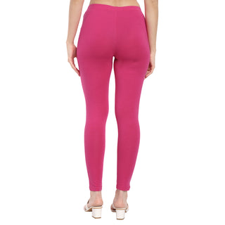 Women Fuchsia Pink Regular Legging