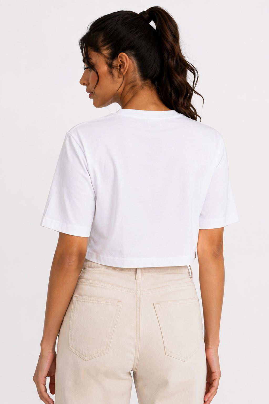 WHITE WOMEN HALF SLEEVE TSHIRT