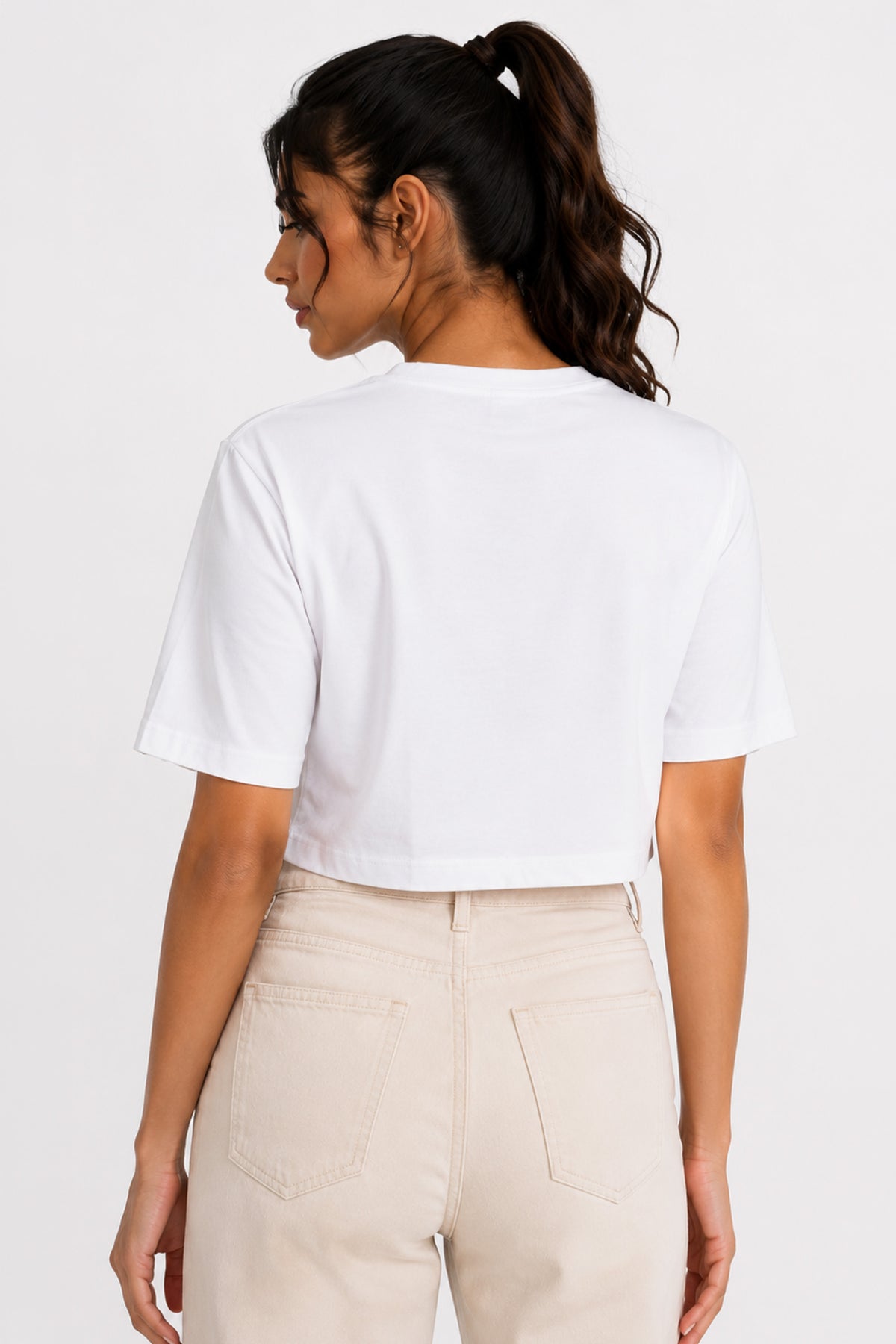 WHITE WOMEN HALF SLEEVE TSHIRT